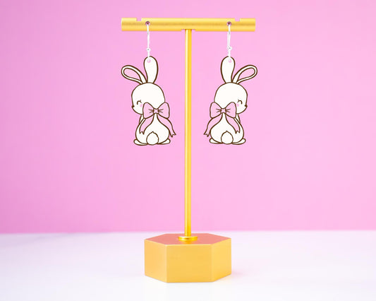 Bow Bunny Easter Earrings