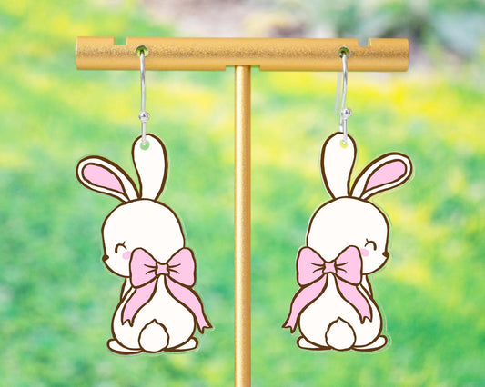 Bow Bunny Easter Earrings