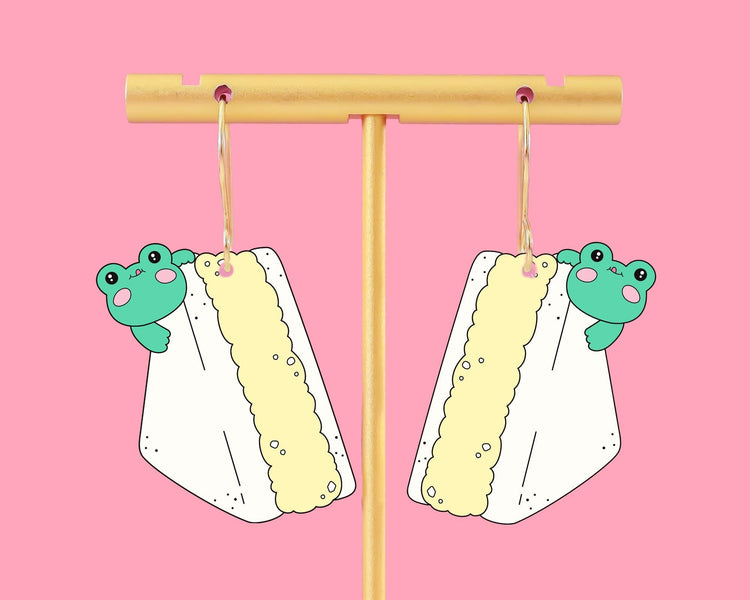 Frog Egg Salad Sandwich Earrings