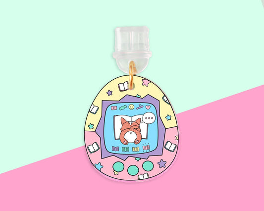 Retro Dog Reading E-Reader Charm, Dust Plug Phone Charm