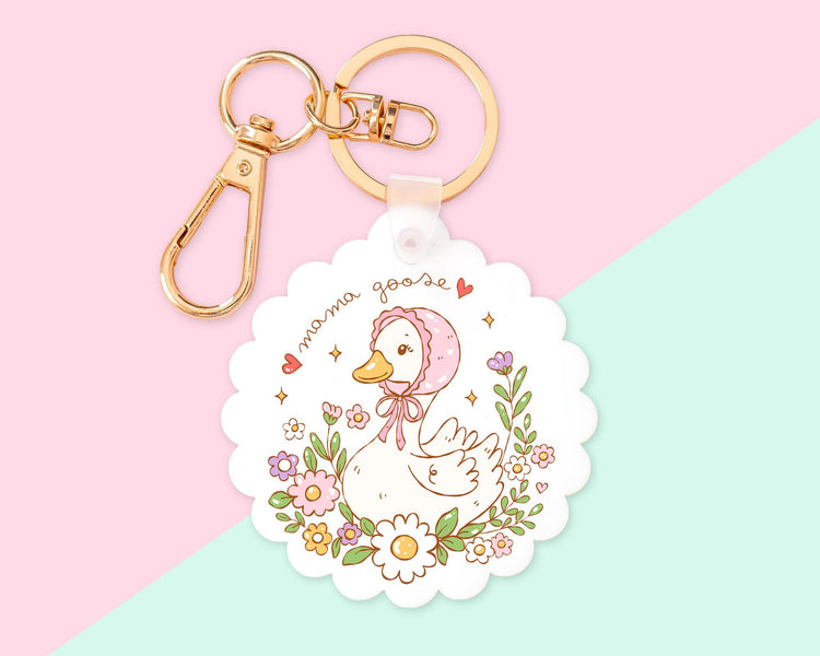 Mama Goose Scallop Keychain With Clip