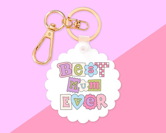 Best Mum Ever Scallop Keychain With Clip