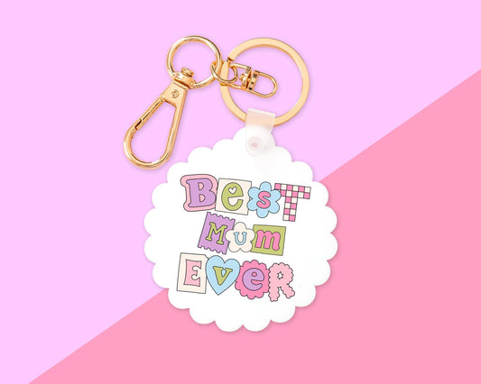 Best Mum Ever Scallop Keychain With Clip