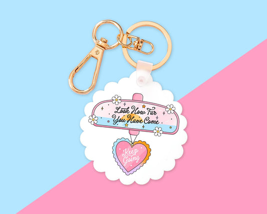 Look How Far You've Come Motivational Key Chain With Clip