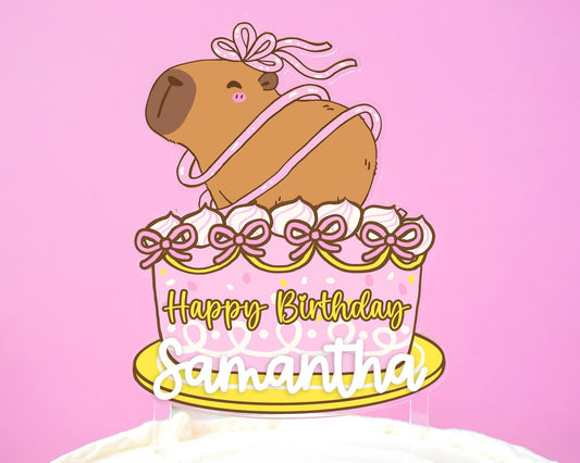 Personalized Capybara Cake Topper