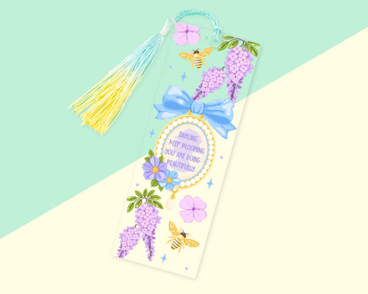 Keep Blooming Romance Acrylic Bookmark