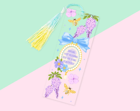 Keep Blooming Romance Acrylic Bookmark