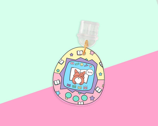 Retro Dog Reading E-Reader Charm, Dust Plug Phone Charm