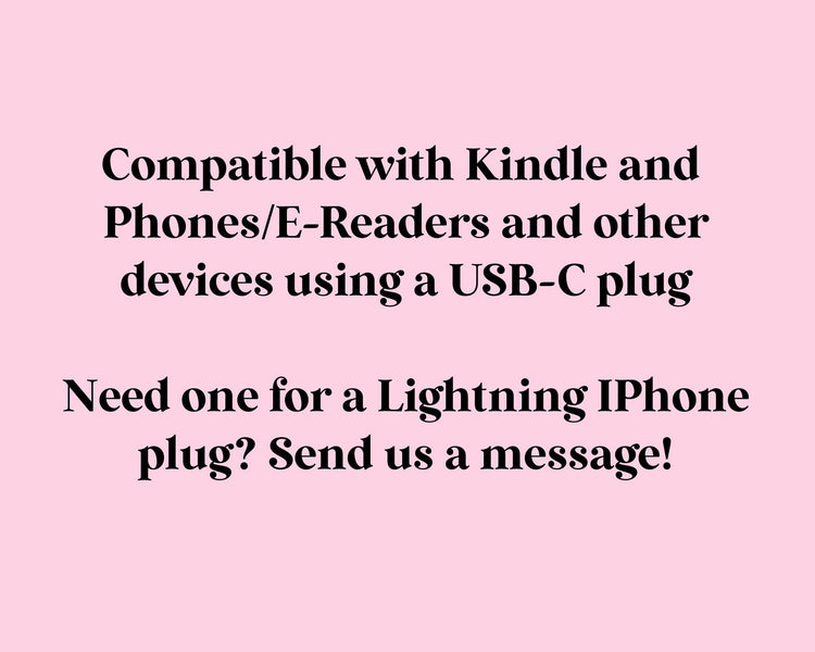 Horror Books E-Reader Charm, Dust Plug Phone Charm