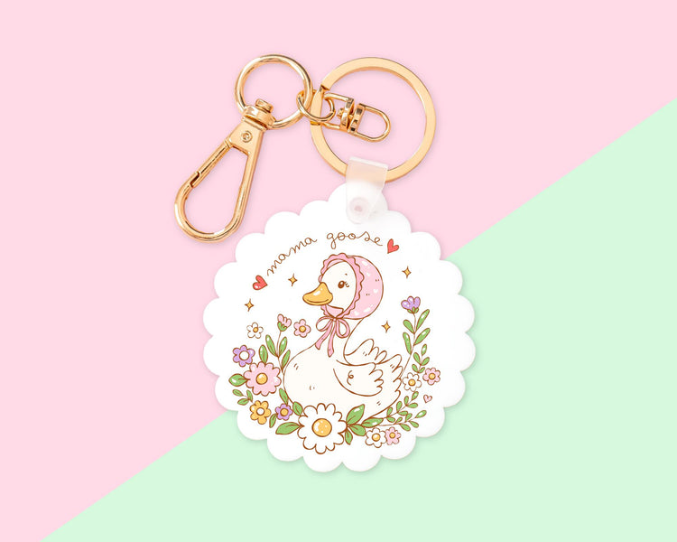 Mama Goose Scallop Keychain With Clip