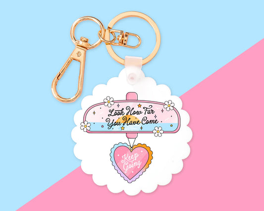 Look How Far You've Come Motivational Key Chain With Clip