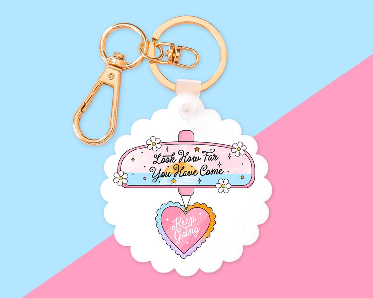 Look How Far You've Come Motivational Key Chain With Clip