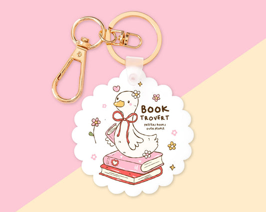 Goose Books Key Chain With Clip