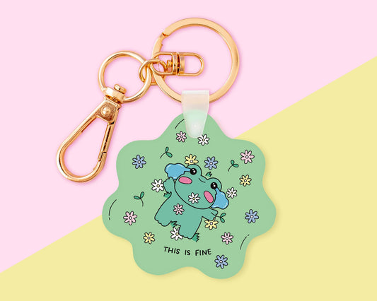 Anxiety Frog Key Chain With Clip