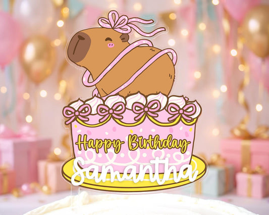 Personalized Capybara Cake Topper
