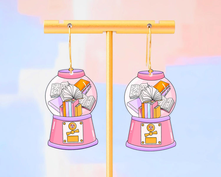 Book Gumball Machine Earrings