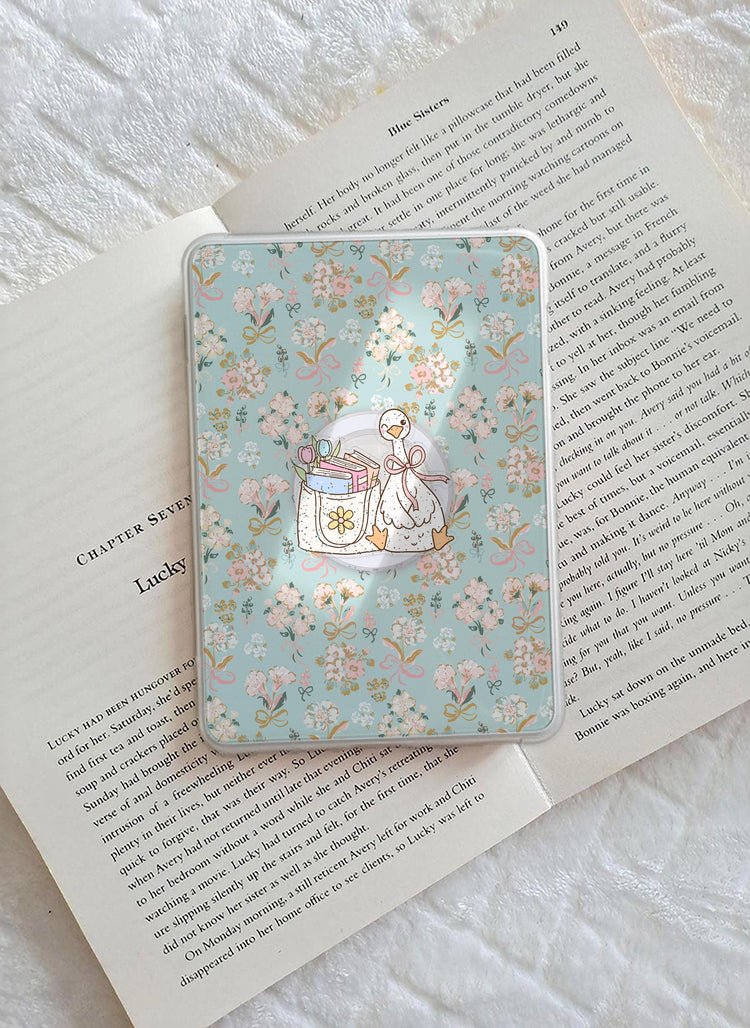Glitter Bookish Goose Phone Grip Magnetic E-Reader Grip For Kindle