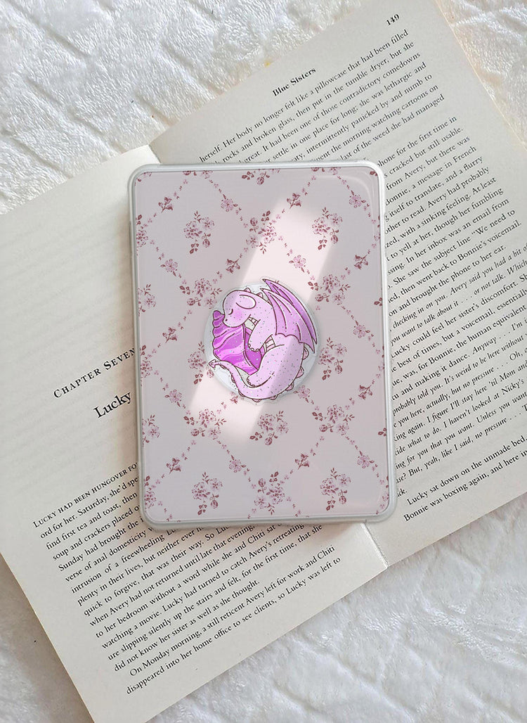 Purple Glitter Beach Dragon Phone Grip Magnetic E-Reader Grip For Kindle