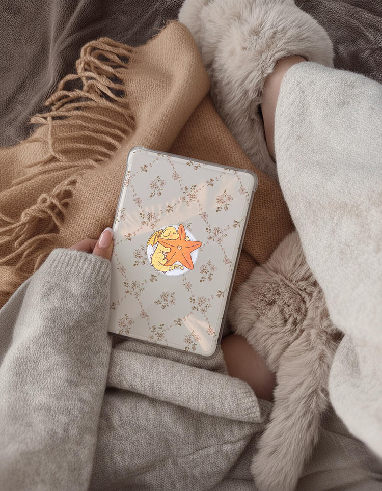Orange Glitter Beach Dragon Phone Grip Magnetic E-Reader Grip For Kindle