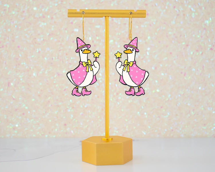 Goose Magician Halloween Earrings
