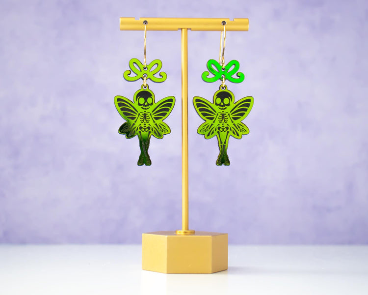 Holographic Skeleton Fairy Earrings