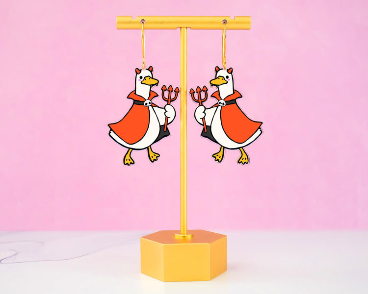 Goose Devil Halloween Earrings