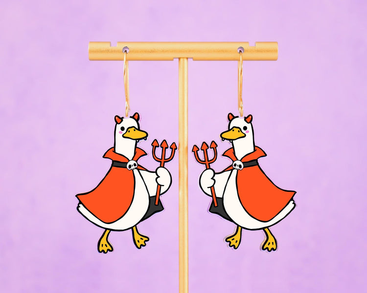 Goose Devil Halloween Earrings