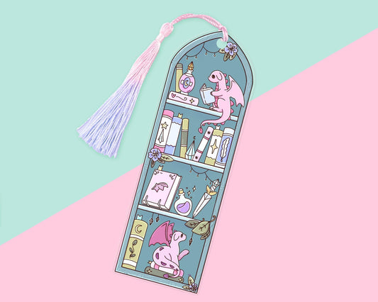 Blue Dragon Bookshelf Acrylic Bookmark