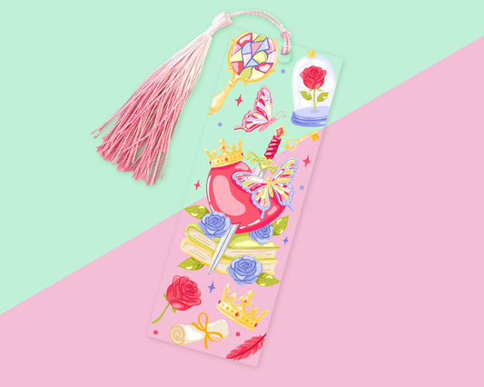 Romantasy Heart Acrylic Bookmark, Gift for Romance Book Lovers, Romance Books Decor