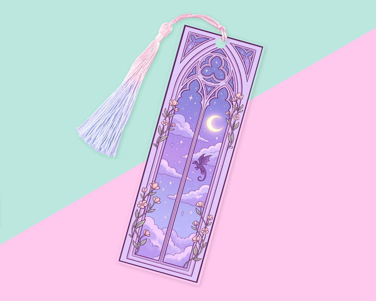 Purple Dragon Window Acrylic Bookmark