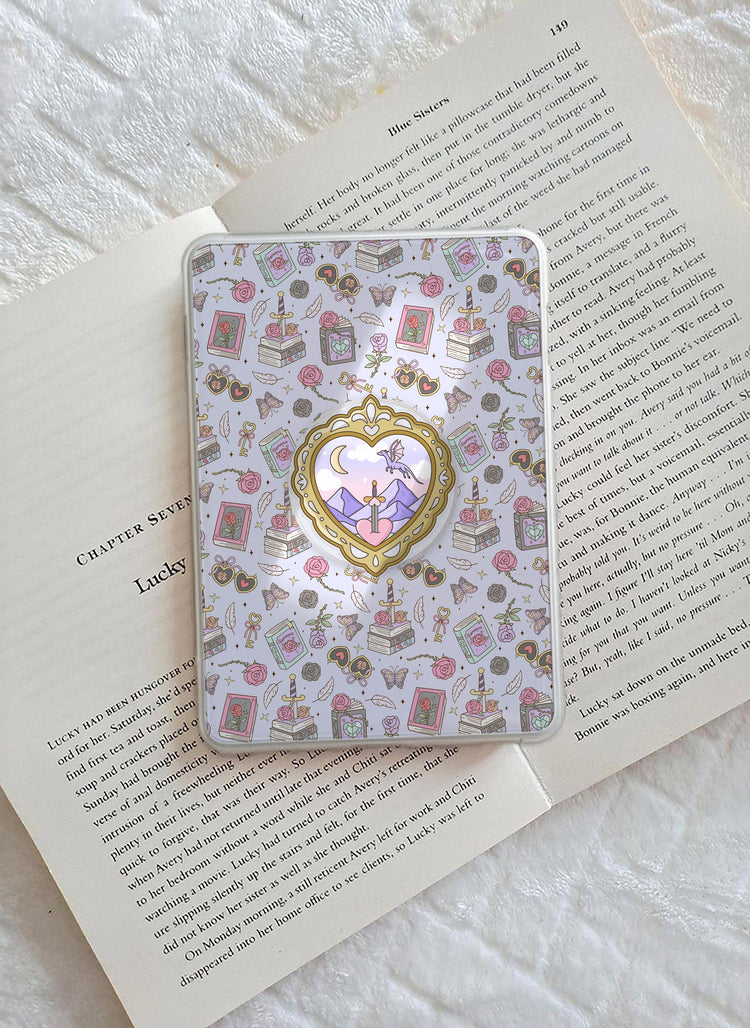 Glitter Dragon Frame Phone Grip Magnetic E-Reader Grip For Kindle