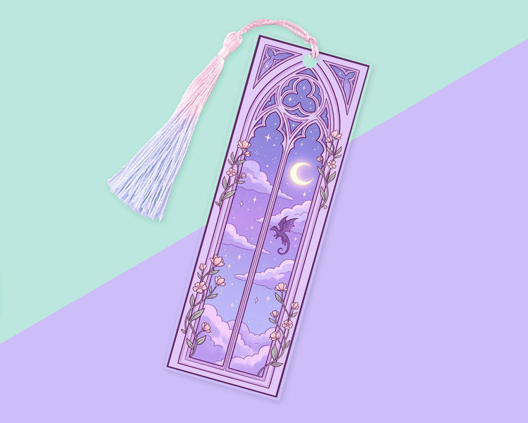 Purple Dragon Window Acrylic Bookmark