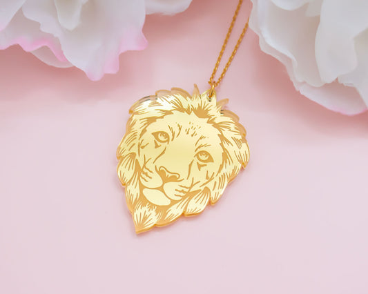 Lion Gold Mirror Necklace