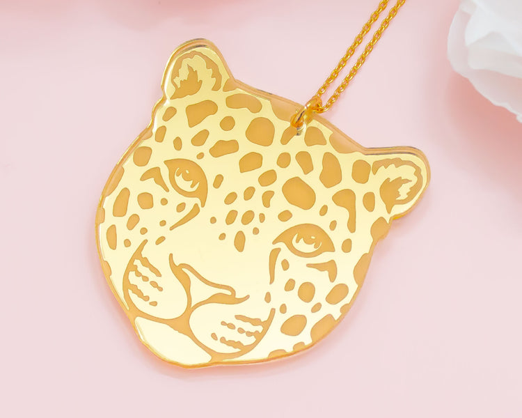 Leopard Gold Mirror Necklace