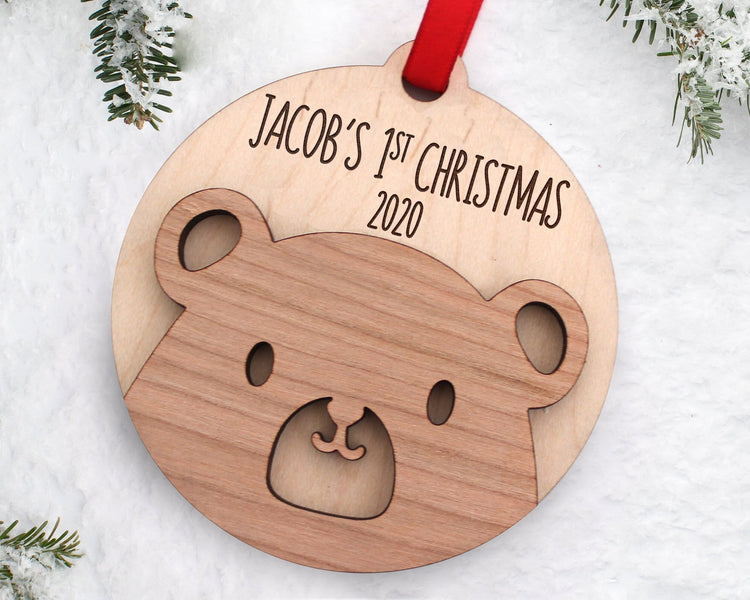 Engraved Baby Bear Christmas Ornament