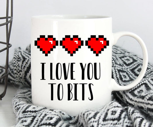 I Love You To Bits Gamer Gift Coffee Mug