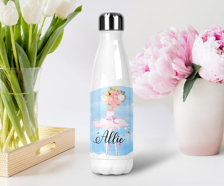 Ballerina Personalized Gift Water Bottle With Lid