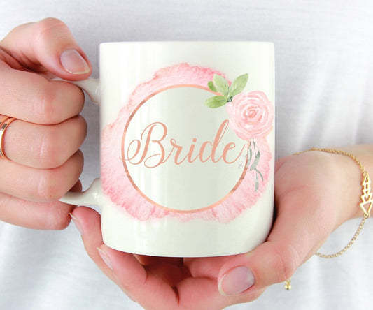 Pink Watercolour Bride Mug