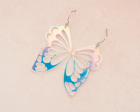 Butterfly Wings Iridescent Acrylic Earrings