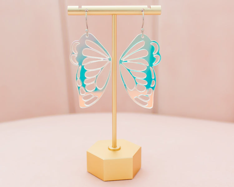 Butterfly Wings Iridescent Acrylic Earrings