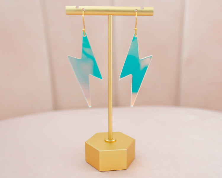 Lightning Bolt Holographic Acrylic Earrings