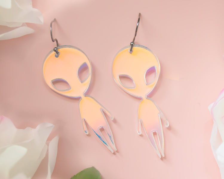 Alien Holographic Acrylic Earrings