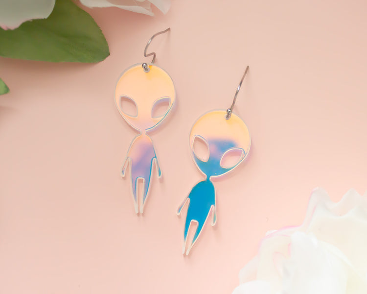 Alien Holographic Acrylic Earrings
