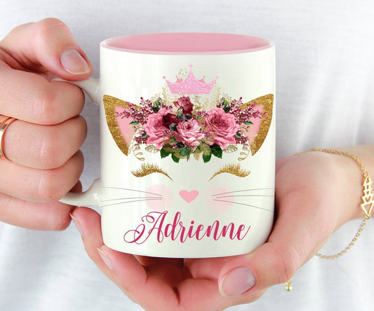 Personalized Name Cat Coffee Mug