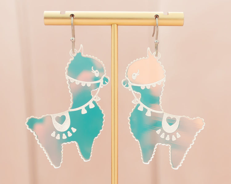 Llama Holographic Acrylic Earrings