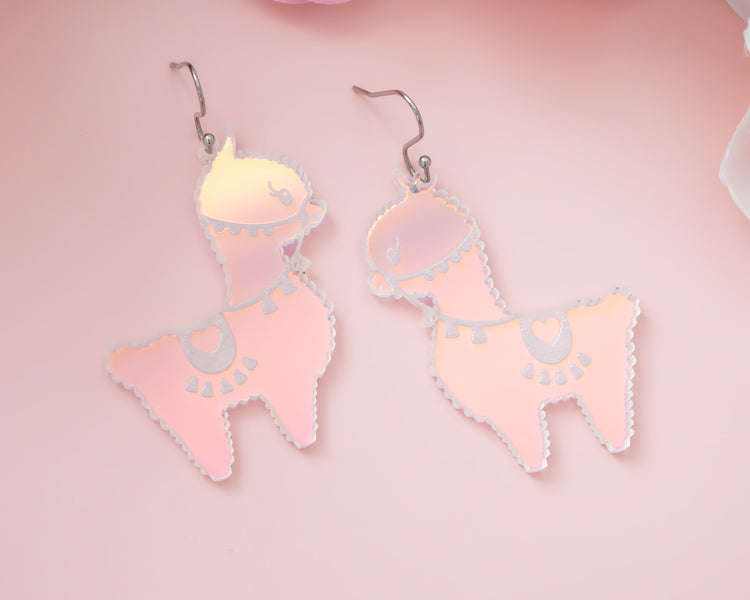 Llama Holographic Acrylic Earrings