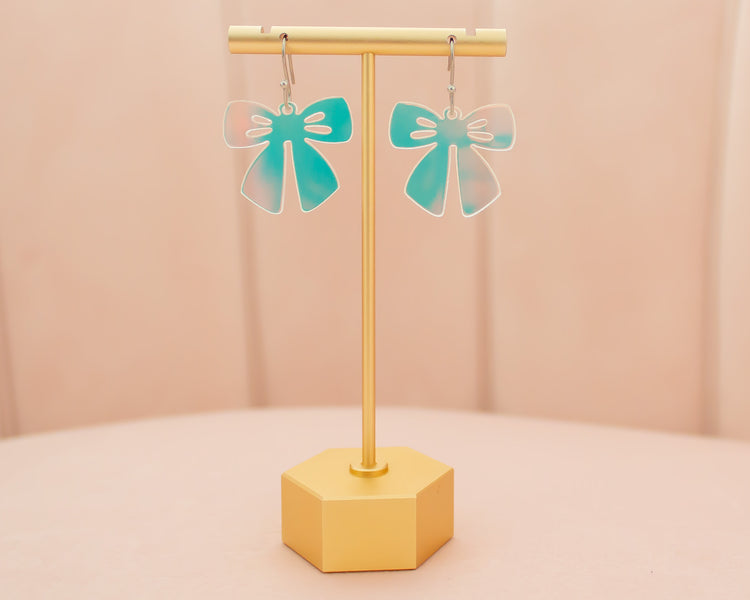 Small Bow Holographic Acrylic Earrings