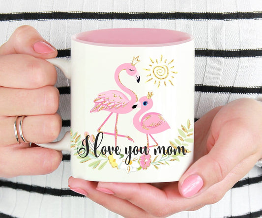 I Love You Mom Flamingo Mother's Day Gift Mug