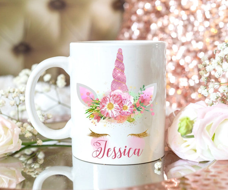 Pink Unicorn Mug Personalized Gift For Her
