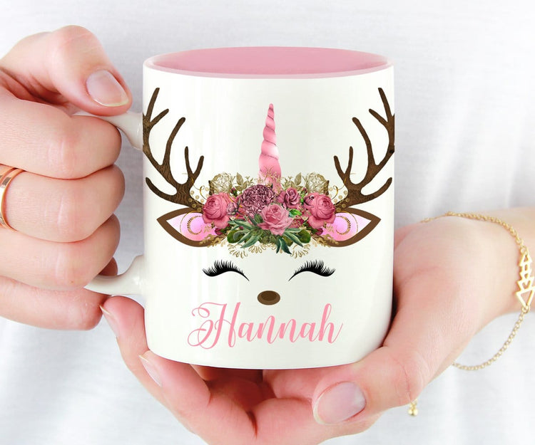 Personalized Reindeer Mug Christmas Gift